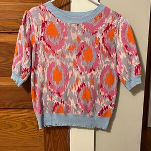Fate ikat short sleeve sweater